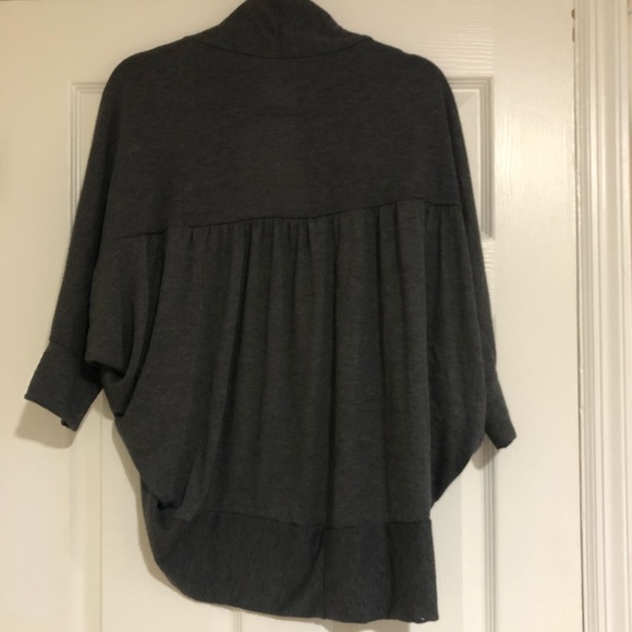 Open Front Swoop Charcoal Cardigan - Picture 3 of 4